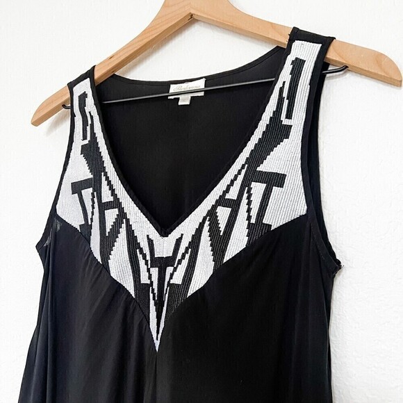 Shoshanna Swimwear Cover Up Dress Sz. Medium Black White - Picture 2 of 6